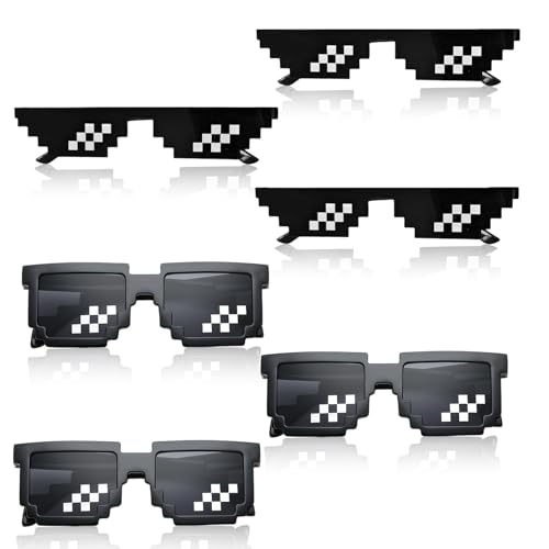 DIYCUT 6er Set Mosaik Brille, Pixel Sonnenbrille, MLG Brille Spielzeug, Pixelbrille Unisex, Meme-Accessoires, Comic-Design, für Cosplay, Karneval, Halloween, JGA, Party Zubehör DIYCUT 6er Set Mosaik Brille, Pixel Sonnenbrille, MLG Brille Spielzeug, Pixelbrille Unisex, Meme-Accessoires, Comic-Design, für Cosplay, Karneval, Halloween, JGA, Party Zubehör von DIYCUT