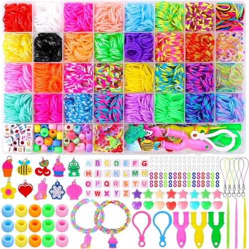 DTYDECLE 2700+ Loom Bänder Set für Armbänder, Loops Gummis Bänder Loom Rubber Bands Kit Kinder Basteln für Junge und Mädchen von DIYDEC