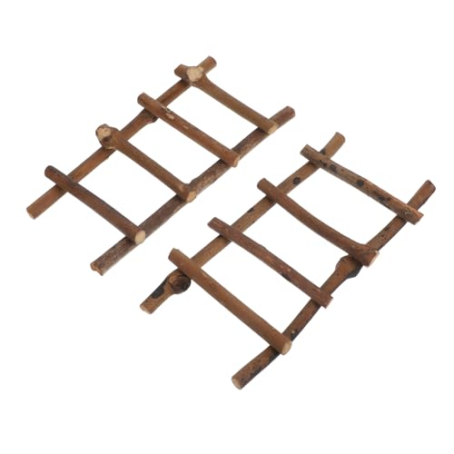2Stücke Rattan Leiter Leiter für Puppenhaus und Fotografie Dekorative Garten Requisiten für DIY Projekte und Feengärten Naturästhetik von DIYEAH