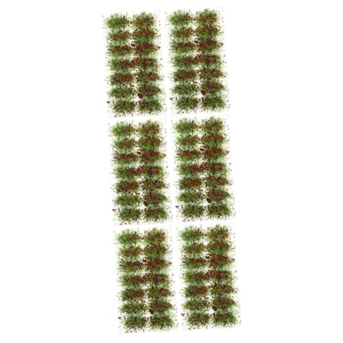 6 Kisten Grasschuppen scheibengardinen Ornament Sand-Layout-Modell Miniaturen Modelle Anlage Simulation Landschaftsdekor Partei schmücken verbunden falsches Gras Plattform Pflanze von DIYEAH