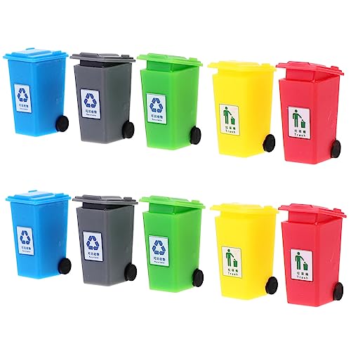 DIYEAH 1 Satz Mini-mülleimer Kleines Mülleimer Modell Puppenhaus-mülleimer Puppenhausverzierung Puppenhaus Mülltonne Sortieren Miniatur-mülltonne Mülleimer Formen Abs 10 Stück von DIYEAH
