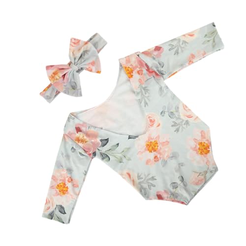 DIYEAH 1 Satz Neugeborenen Fotografie Outfit Set mit Jumpsuit Kopfband Teiliges Set für Süße Babyfotos Weicher Bodysuit für Fotoshootings Besondere Anlässe von DIYEAH