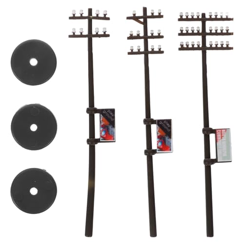 DIYEAH 1 Satz Telefon mast Modell Dioramenbedarf Scheinwerfer Licht-Kit Stangen Stadt Miniatures mikrolandschaft Modell Mikro-Telegrafenmasten Miniatur-Telegrafenmastmodell Abs von DIYEAH
