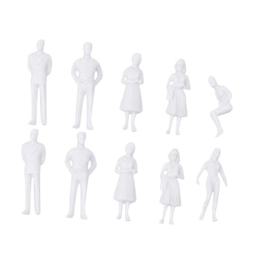 DIYEAH 10 Stück Maßstab Lebensnahe Modellfiguren für Sandkasten Dekoration Unbemalt Vielseitig für Puppenhaus Architektur Modellbau DIY Bemalung von DIYEAH