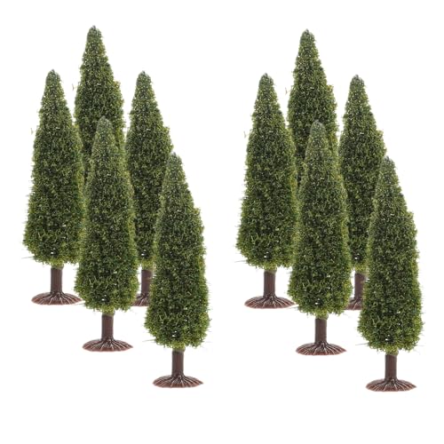 DIYEAH 10 Stück Mini-Modell Kiefer kleine tannenbäume dekorative Kiefern Tischdekoration aus Kiefernholz Weihnachts-Mini-Baum weihnachtliche Tischdekoration kleine Kiefern Plastik Green von DIYEAH