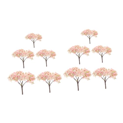 DIYEAH 10 Stück Mini-Sakura-Baum künstliche kirschblütenbäume Mikro Landschaft Dekoration Diorama Bäume Simulation künstliche Blumen der kirschblüte Kleiner Minibaum Miniaturbaum Abs Rosa von DIYEAH