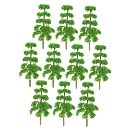 DIYEAH 10 Stück Mini-modellbaum Weihnachten DREI Miniaturen Bausatz Diorama-Baum Miniaturbäume Laub Fallen Weihnachtliche Mikrolandschaften Simulieren Klein Gefälscht Green Plastik von DIYEAH