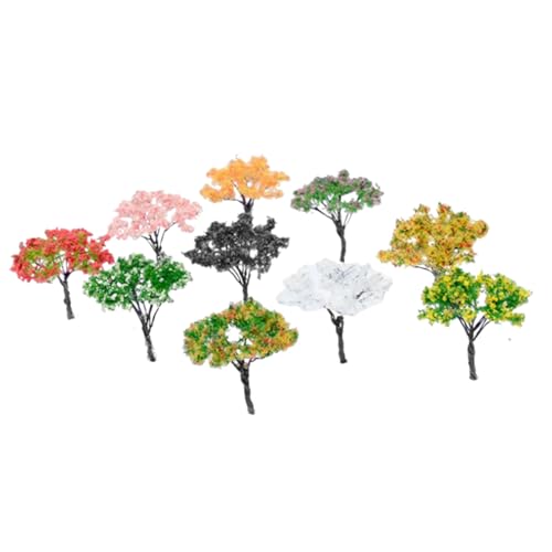 DIYEAH Modellbaum-Set Für Projekte 10-teilig Grüne Landschaftsmodelle Blumenbäume Für Modelleisenbahnen Heimdekorationen von DIYEAH