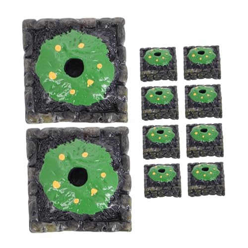 DIYEAH 10st Base Mini-Parterre-Dekorationen Miniaturfiguren in Loser Schüttung Mini-blumenbeet- Terrarium- Eingangsbereich- Mini-simulationsblumenbeet Miniaturbasis Plastik von DIYEAH