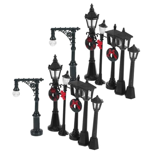 DIYEAH 12 Stück Straßenlaternen Modell Mini Stab Mini Dekoration Künstliche Dekoration Biegbare Plüschtiere Mondkalender Figuren Mini Statuen Puppe Plüschtiere Fotopinzette von DIYEAH
