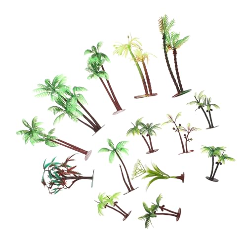 DIYEAH 14st Modellbaum Diorama Tropisch Mini-palmen Kokosnuss Kuchen Topper Bäume Außen Kleine Baumspitze Szene Mini-modellbäume Pflanzen Baumspitze Im Freien Korbeinlagen Plastik Green von DIYEAH