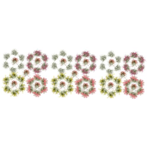 DIYEAH 15 STK Mikrolandschafts-Clusterblumen statisches Blumenbüschel Puppenhaus-Miniaturen grünes Dekor buschig Mini-Vegetationsgruppe Miniatur-Landschaftsdekor schmücken Modell Plastik von DIYEAH