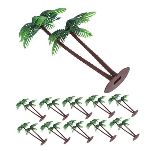 DIYEAH 15 Stück Simulierte Kokosnusspalme Kokosnuss-Baum-Ornament Künstliche Lebensechte Kokosnuss Dekoratives Palmenmodell Miniatur-kokospalme Kleine DIY- Plastik Green von DIYEAH