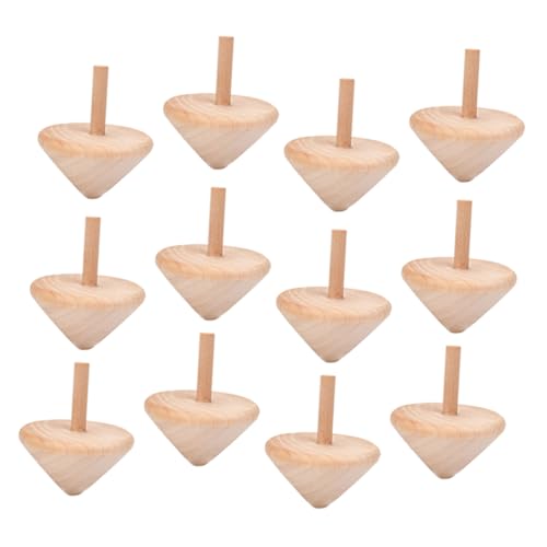 DIYEAH 15 Stück Teiliges Holz zum Bemalen Sicherer Leichter DIY Spinning Top für Fördert Motorische Fähigkeiten und Kreatives für Zuhause Schule und Unterwegs von DIYEAH