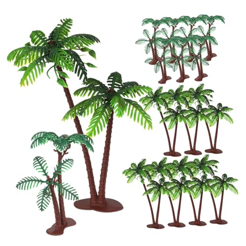 DIYEAH 16 Stück Coconut Tree Cupcake Topper Große Kleine Charmante Kuchendekoration für Hochzeiten Partys und Tropische Feiern Robuste Kunststoffmaterialien für Langanhaltende Nutzung von DIYEAH