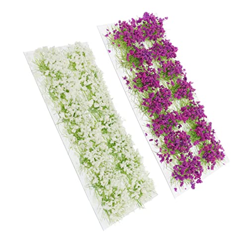 2 Kisten Miniaturornament Statischer Blütenhaufen Miniatur-blütenhaufen Landschaft Gefälschte Büschel Tischdekoration Aus Sand Sandgras Kunststoffharz Draussen Grasschuppen von DIYEAH