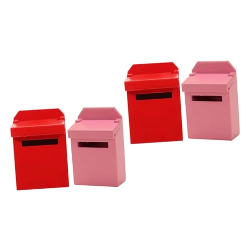 DIYEAH 2 Sätze Mini-briefkasten- Möbel Häuser Miniaturen Für Kinderspielzeug Nähgarn Pink Toys Lustige Gartendeko Mini-briefkastenfigur Hölzern 2 Stücke * 2 von DIYEAH