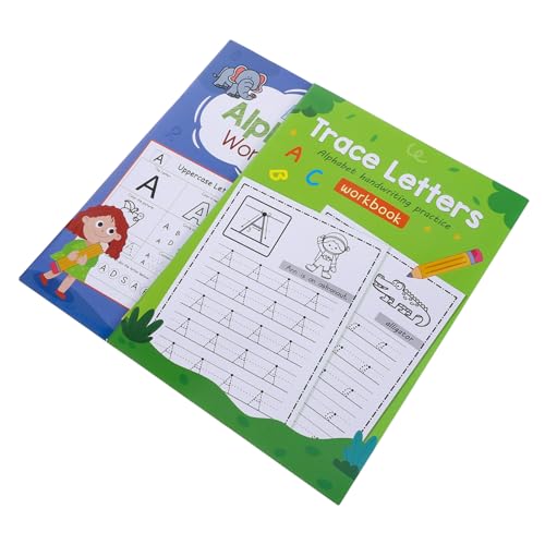 DIYEAH 2 Stück Alphabet Schreibübung Buch Teiliges für Vorschulkinder und Kleinbuchstaben Nachspuren Hand Auge Koordination Frühpädagogik Lernbuch von DIYEAH
