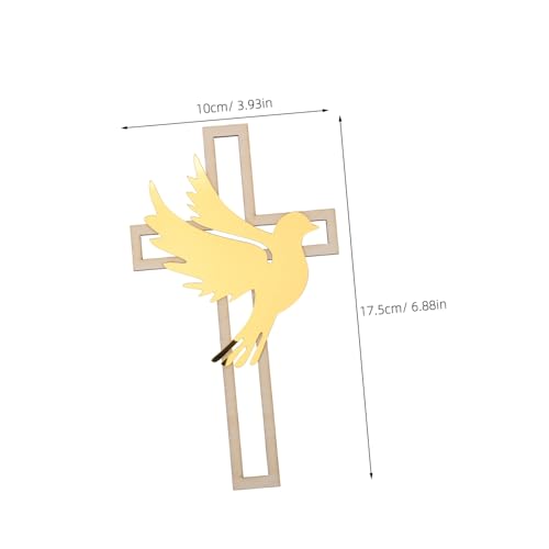 DIYEAH 2 Stück Holz Kreuz und Tauben Teilig Acryl Tortendeko für Taufe und Party Vielseitige Kuchendekoration für Hochzeit und Religiöse Feiern von DIYEAH