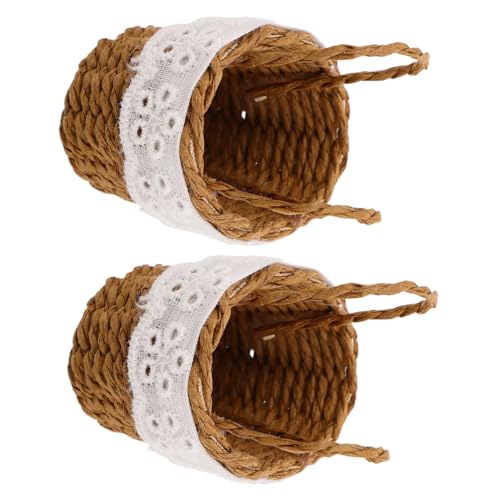 DIYEAH 2 Stück Mini Handgeflochtener Korb mit Henkel Leichter Vielseitiger Kleiner Blumenkorb für Puppenhaus Dekoration und Hochzeitsgeschenke DIYEAH 2 Stück Mini Handgeflochtener Korb mit Henkel Leichter Vielseitiger Kleiner Blumenkorb für Puppenhaus Dekoration und Hochzeitsgeschenke von DIYEAH