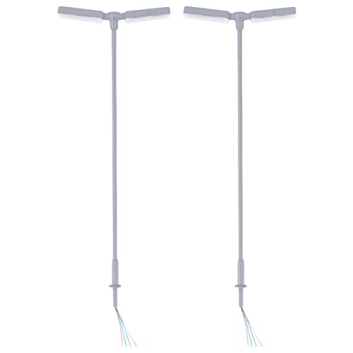 DIYEAH 2 Stück Mini Straßenlaternen Modell mit Weißem Licht DIY Hauszubehör Dekorative Mini Lampen für Modellbau Garten und Innenraum Realistische Details für Miniaturhäuser und von DIYEAH