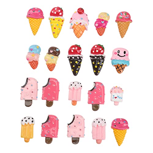 DIYEAH 20 Stück Eiscreme Dekorationen Kreative DIY Ornamente für Bezaubernde Home Decor und Einzigartige Handwerksprojekte von DIYEAH