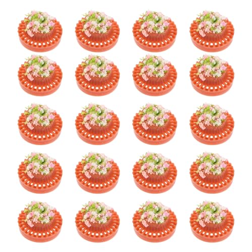 DIYEAH 20 Stück Mini-Gartenblumenbeet aus Kunststoff: 1:300 Simulationsblumenpflanze für Puppenhaus-Miniaturlandschaftsbau-Sandtischmodell 1,30 x 1,30 x 0,80 cm von DIYEAH