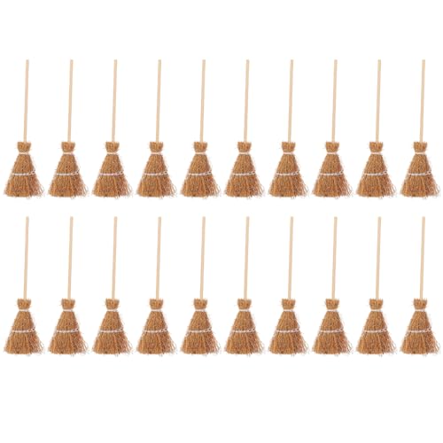 DIYEAH 20-teilige Miniatur-besenmodelle, Puppenhauszubehör aus Hellbraunem Holz, Hexenmopp-Ornamente für Halloween-, 5, 51 X 1, 96 Zoll DIYEAH 20-teilige Miniatur-besenmodelle, Puppenhauszubehör aus Hellbraunem Holz, Hexenmopp-Ornamente für Halloween-, 5, 51 X 1, 96 Zoll von DIYEAH