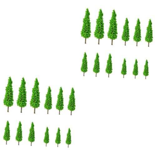 24 STK Simulation grüner Baum Lernspielzeug für Kinder Miniaturen Ornament Pflanzendekor Desktop-Baumschmuck Minibäume dreidimensional schmücken Lieferungen Dekorationen Modell von DIYEAH