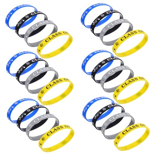 DIYEAH 24 Stück Abschluss-silikonarmband Willkommen Festival -armbänder Schule Jungs Abgänger Event -armbänder Grad Armbänder Für Personalisiert Erste Student Alarm Aus Kieselgel von DIYEAH