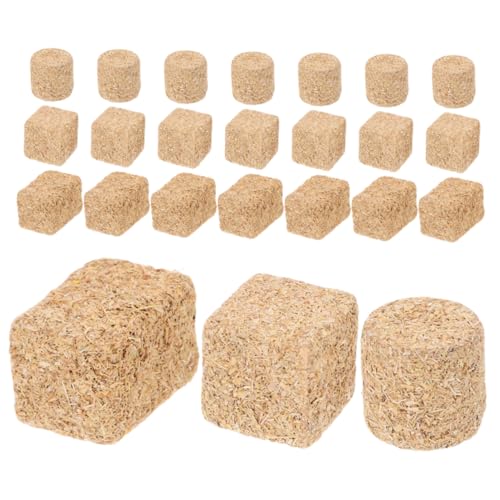 DIYEAH 24 Stück Mini-heuhaufen-Modell Miniaturstroh Strohfigur Miniatur-strohballen Dekorativer Heuhaufen Strohballen Zur Dekoration -strohballen Dekoratives Heu Holz Light Brown von DIYEAH