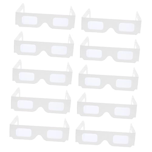 DIYEAH 25 Stück 3D-Feuerwerksbrille Praktische Partybrille Requisiten Neuheit Brille Einzigartige Partybrillen 3D-Brille Geburtstagsbrille lustige Urlaubsbrille Festivalbrille Papier Weiß von DIYEAH