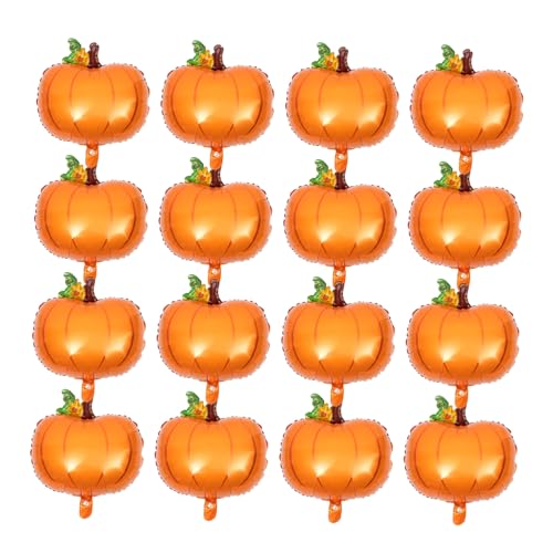 DIYEAH 25 Stück Teiliges Kürbis Folienballon Leicht Aufblasbar Wiederverwendbar und Robust Herbstliche Partydeko für Erntedankfest Halloween und Herbstfeiern Inklusive Stehender von DIYEAH