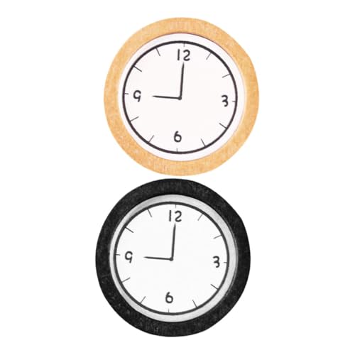 DIYEAH 2stücke Puppenhausuhr Aus Holz Miniatur-wanduhr Im Maßstab Puppenhausdekor Holz-miniaturmöbel Für Puppenhauszubehör Und Heimdekoration von DIYEAH