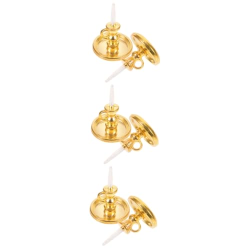 DIYEAH 3 Sätze Mini Spielzeughaus Kerzenständer Puppen Miniaturen Mini Kerzenhalter Modelldekor Mini Vintage Kerzenlicht Kerzenhalter Miniatur Kerzenständer 2 Stück * 3 von DIYEAH