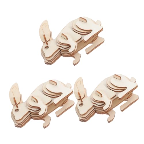 DIYEAH 3 Stück Holz Rabbit Puzzle für Erwachsene Unvollendetes Tiermodell zum Basteln und Ausmalen für Zuhause DIYEAH 3 Stück Holz Rabbit Puzzle für Erwachsene Unvollendetes Tiermodell zum Basteln und Ausmalen für Zuhause von DIYEAH