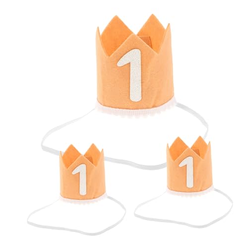 DIYEAH 3 Stück Teiliges Geburtstag Kronenhut für Junge Mädchen Mädchen Jungen Kreative Pailletten Krone für Fotoshootings und Partydekoration Bequemes Kindergeburtstags-accessoire von DIYEAH