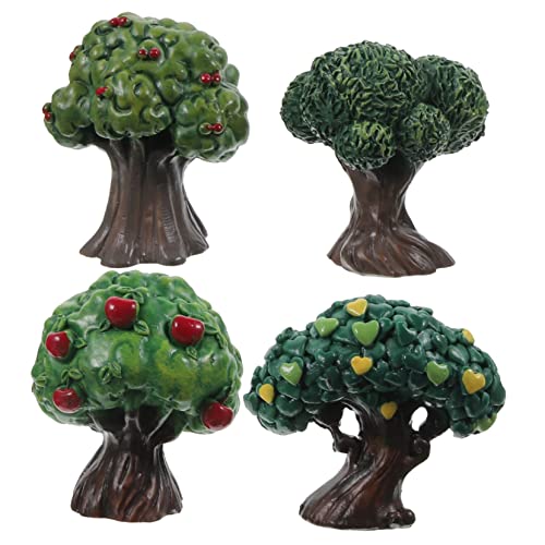 DIYEAH 4 Stück Simulation Apfelbaum gießen Obst Anlage künstliches Pflanzendekor Solar- Artificial Tree inneneinrichtung DIY-Zubehör Mini-Landschaftsdekor Zuglandschaftsbaum Harz Green von DIYEAH
