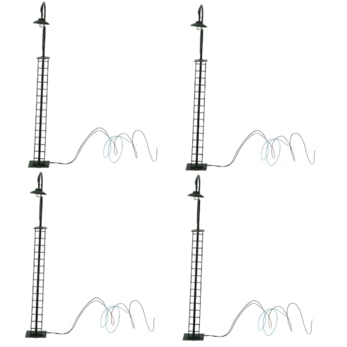 DIYEAH 4 Stück Modellbahn Lichter Scheibengardinen Laternenmast Puppenhaus Metall von DIYEAH