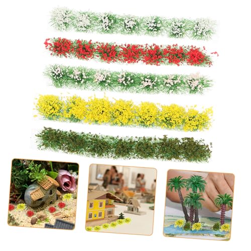 DIYEAH 5 Boxen Kunstrasen-Cluster kunstpflanze kunstplflanze mikrolandschaft Flower Garland Feengarten Zubehör Miniaturen simuliertes Blumendekor Mini-Blumenbüschel selber Machen Harz von DIYEAH
