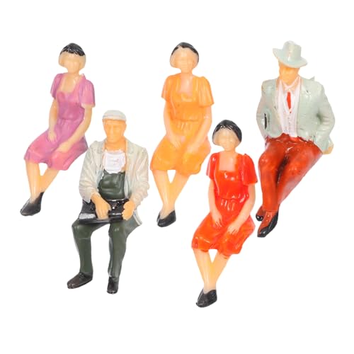 DIYEAH 5 Stück Maßstab Handbemalt Sitzende Modellfiguren für Modelleisenbahn Diorama Landschaftsbau Basteln von DIYEAH