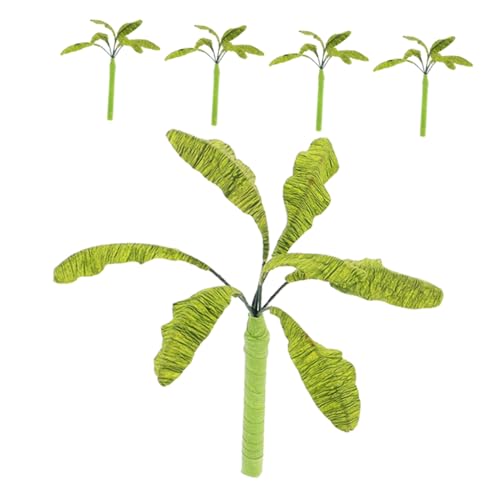 DIYEAH 5 Stück Miniatur Baummodelle für Mikro Landschaften Handgefertigte Künstliche Bananenbäume zur Dekoration von Sandtischen und Architekturmodellen H Realistische Grüne Pflanzen für von DIYEAH