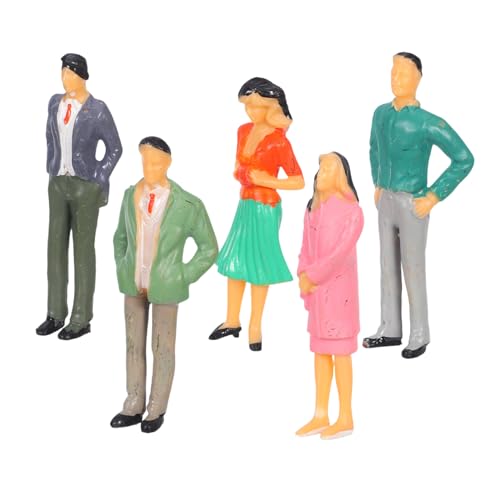DIYEAH 5 Stück Miniatur Figuren aus Handbemalte Menschen mit Realistischen Details Bunte Stehende Modellbau Figuren für Modelleisenbahn Diorama und Architektur von DIYEAH