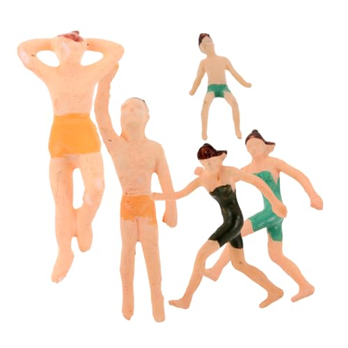 DIYEAH 5 Stück Miniatur Strandfiguren Bunte Menschen für Dioramen Puppenhäuser und für Kreative DIY Projekte Langlebig und Detailgetreu von DIYEAH