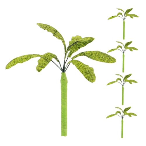DIYEAH 5 Stück Miniature Bananenbaum für Sandtischdekorationen Realistische Pflanzen für Mikrolandschaften und Bastelprojekte H Handgemacht für Modelleisenbahnen und Puppenhäuser von DIYEAH