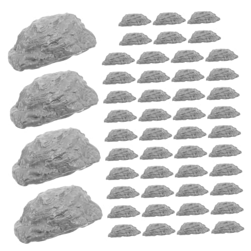 DIYEAH 50 Stück Miniatur Steine Dekorative Kunststoffsteine Realistische Felsen Für Modelleisenbahn Landschaftsbau Sandtisch Diorama Zubehör Train Ornamental Rock von DIYEAH