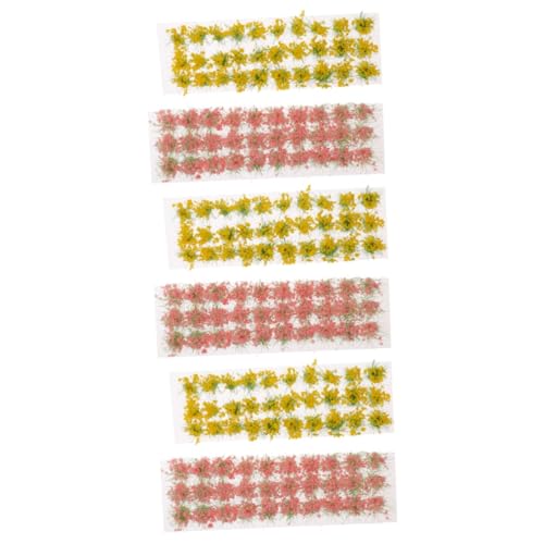 6 Blätter Selbstklebende Bunte Blütentraube Harzbüschel gefälschtes Blumenmodell Anlage Modelle Kunststoff-Gras-Cluster Plastikfeldgras Glas schmücken künstliche Blumen Kunstrasen von DIYEAH