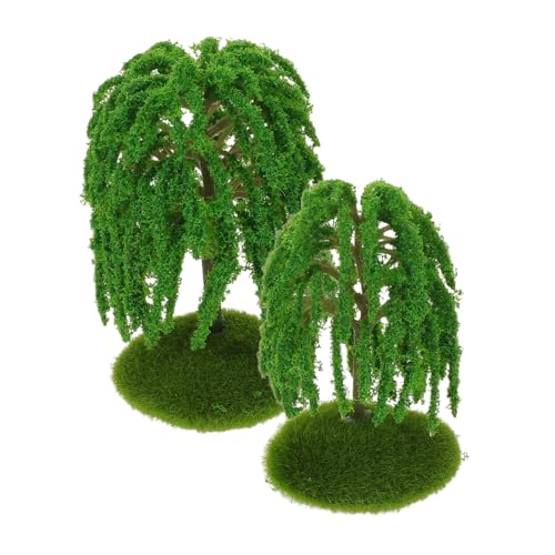 DIYEAH 6 Stück Mikrolandschaftsdekoration Modellbäume Modelleisenbahnbäume Mini-Baum falsche kleine Bäume Minaturbaum gefälschte Mini-Bäume Landschaftslandschaftsbaummodell Plastik Grün von DIYEAH