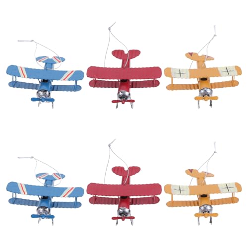 DIYEAH 6 Stück Mini-Flugzeug- : Flugzeug-Dekorationen aus Metall – Doppeldecker aus Schmiedeeisen – Retro-Flugzeuge – Vintage-Flugzeugmodelle für Regal- und Schreibtischdekoration DIYEAH 6 Stück Mini-Flugzeug- : Flugzeug-Dekorationen aus Metall – Doppeldecker aus Schmiedeeisen – Retro-Flugzeuge – Vintage-Flugzeugmodelle für Regal- und Schreibtischdekoration von DIYEAH