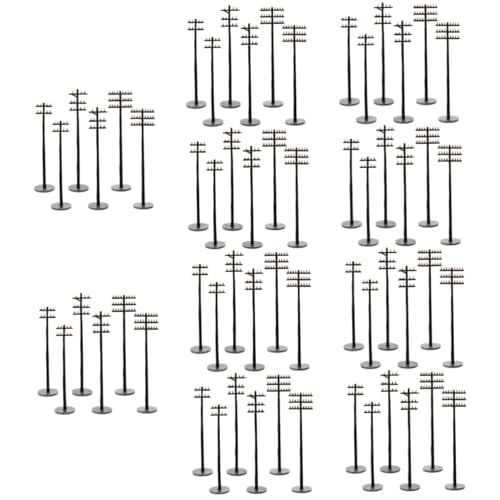 DIYEAH 60 STK Mikro-landschaftshof Eisenbahnlandschaft Laternenpfahl Für Modelleisenbahnen Landschaftsdekor Weihnachtsstraßenlaterne Miniatur Laternenpfahl Abs Puppenhaus Pole-Linie Kind von DIYEAH